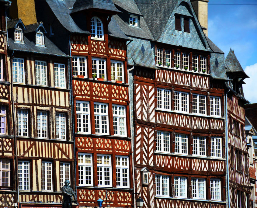 Maisons à colombages dans le vieux Rennes