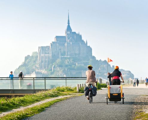 Balade en vélo au Mont-Saint-Michel